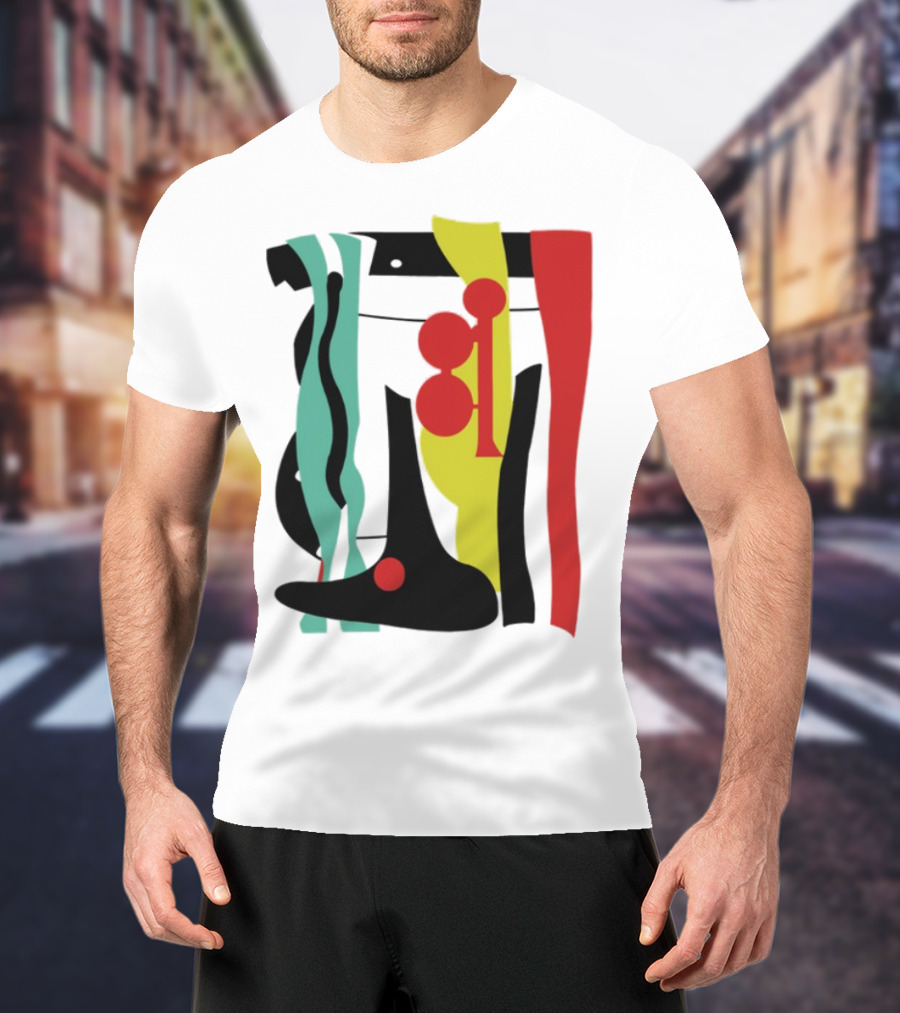 Ace Retro Primary Abstract Geometric Shapes T-Shirt