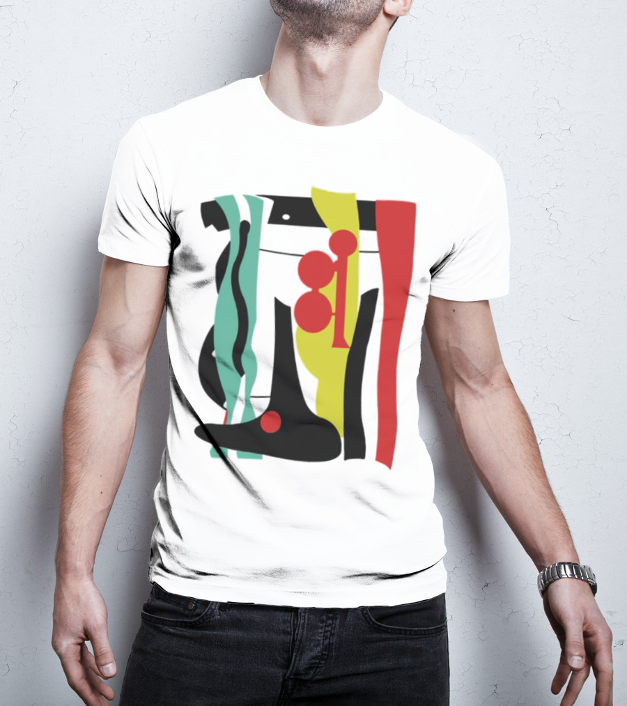 Ace Retro Primary Abstract Geometric Shapes T-Shirt