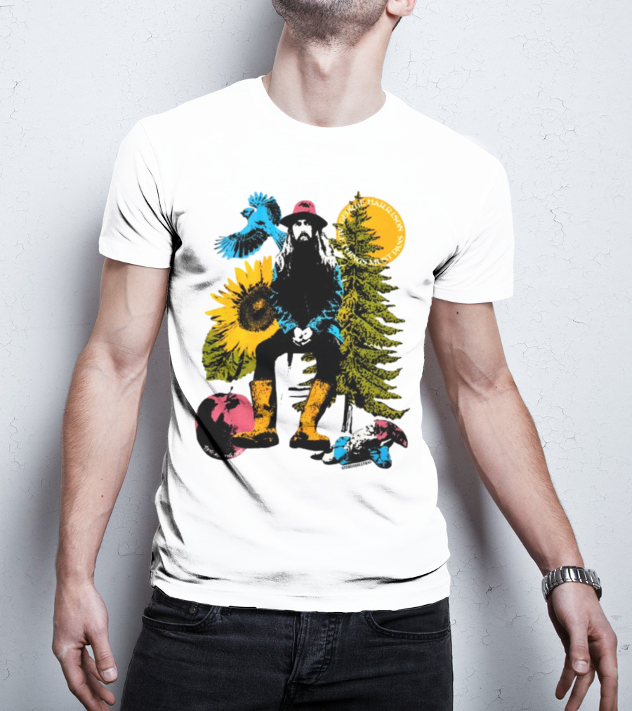 All Things Must Pass George Harrison Sunflower Tree Bird Apple T-Shirt