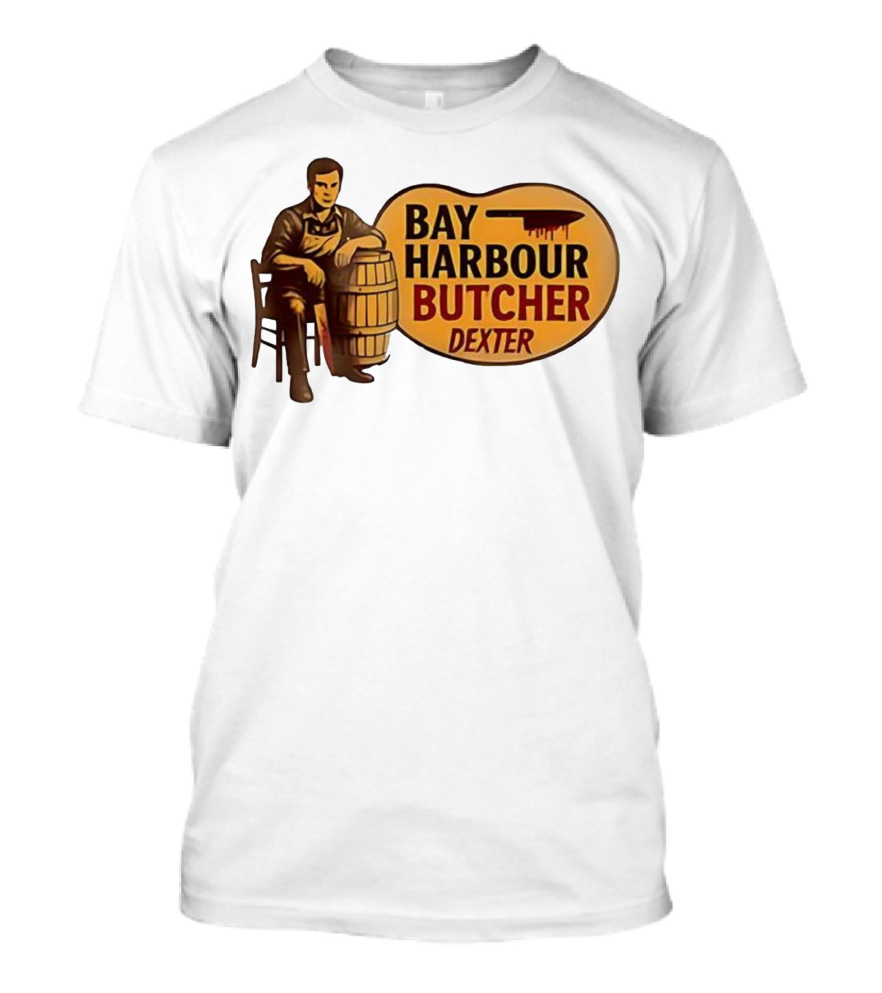Bay Harbour Butcher Dexter Barrel Dark Vintage Style T-Shirt