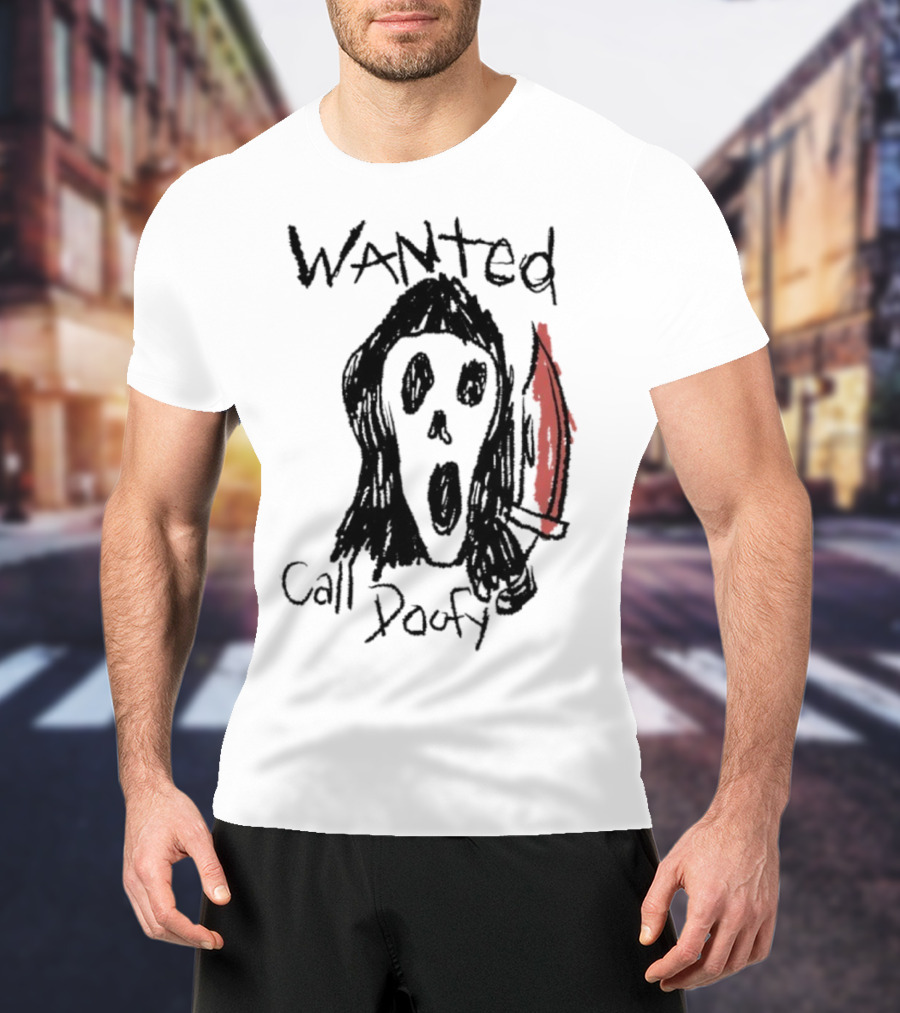 Wanted Call Doofy Scary Mask Knife T-Shirt