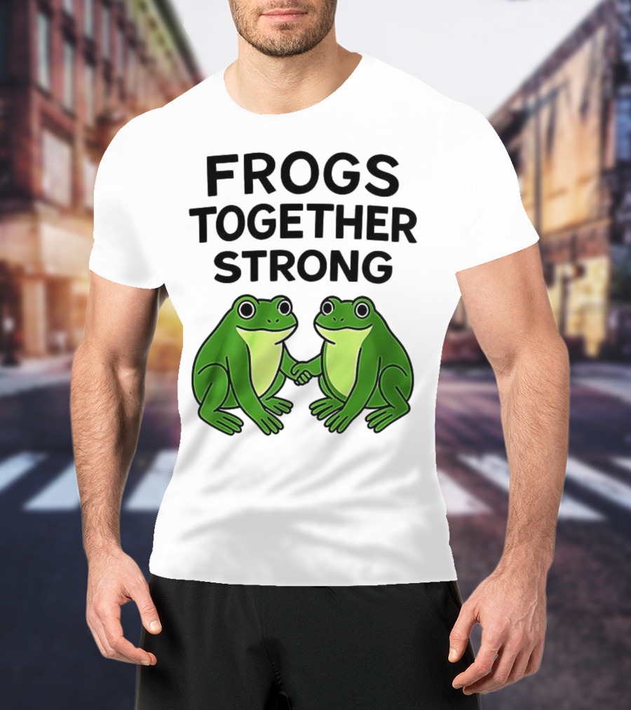 Frogs Together Strong Funny Holding Hands Unity T-Shirt