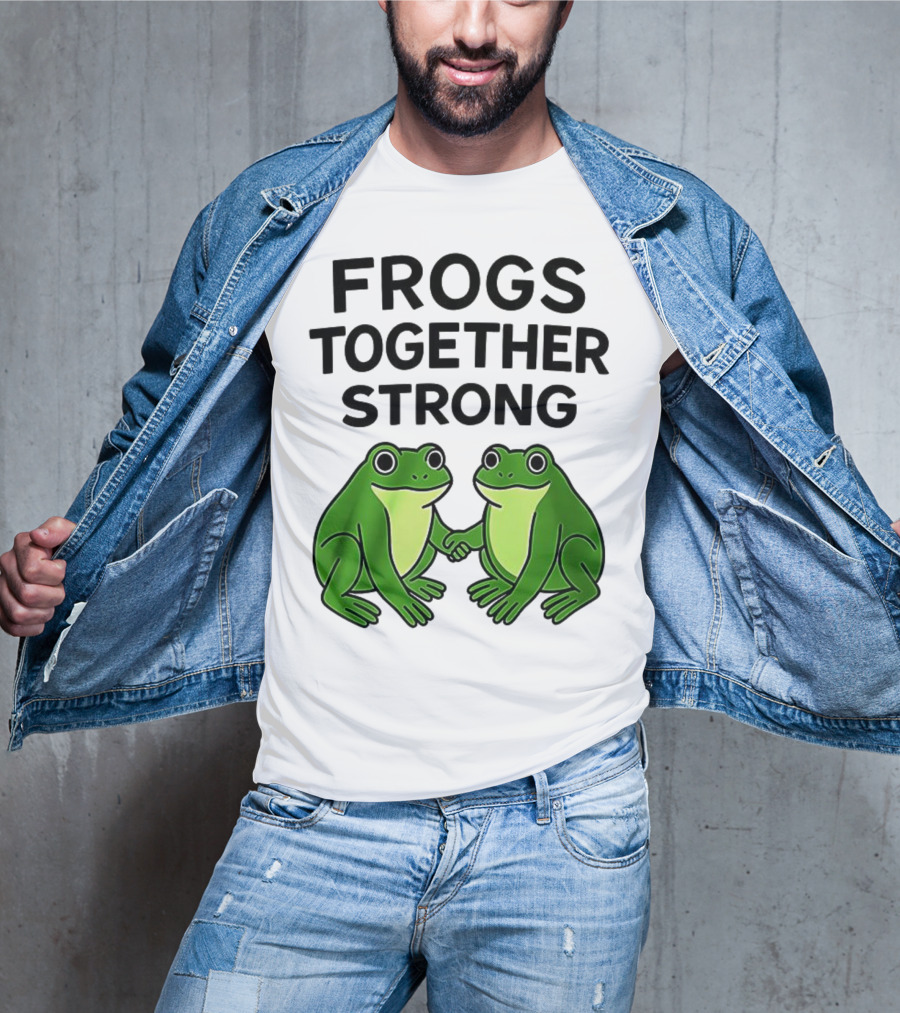 Frogs Together Strong Funny Holding Hands Unity T-Shirt