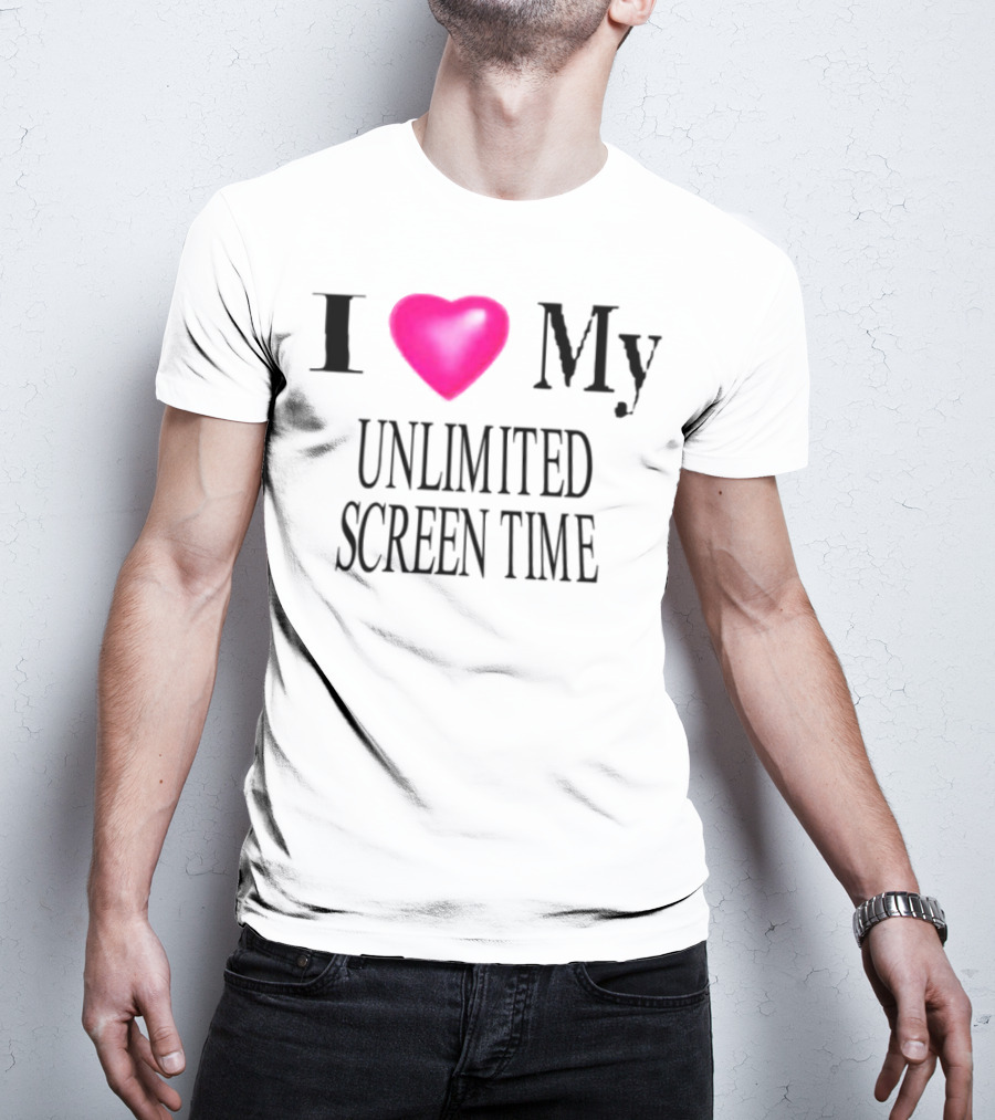 I Love My Unlimited Screen Time Heart T-Shirt