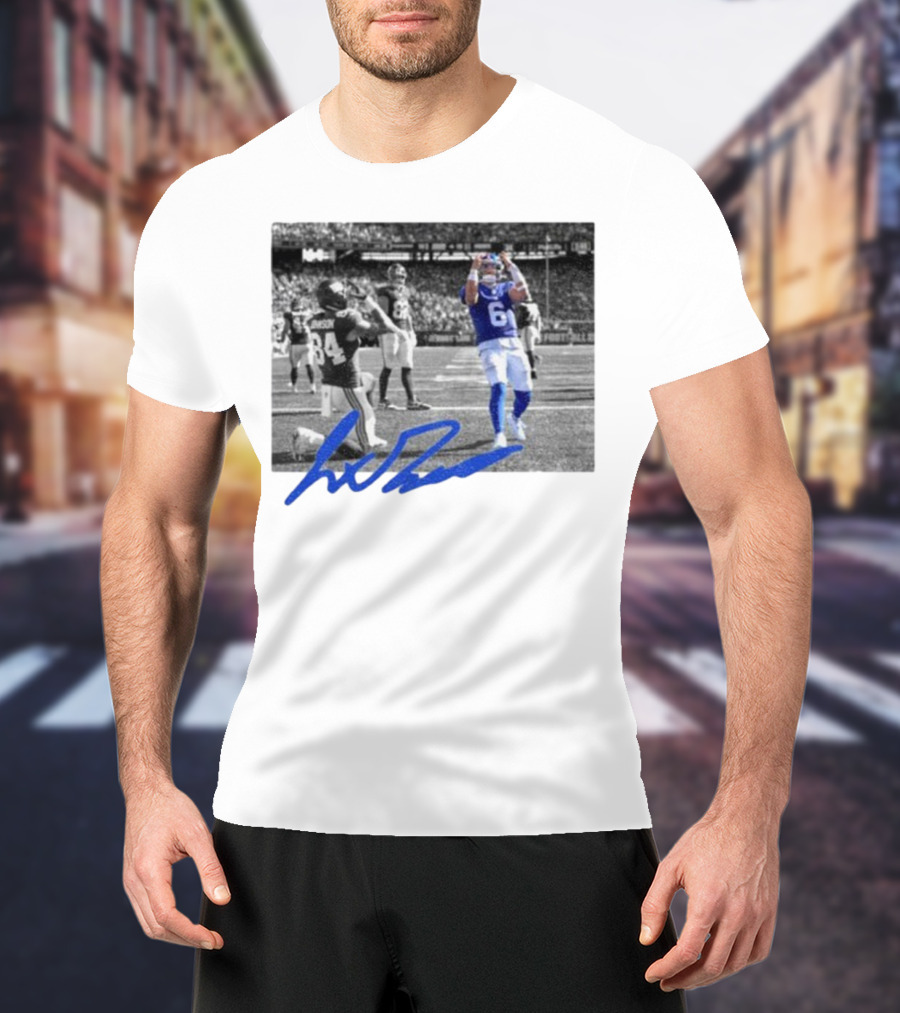 Jaxson Dart Touchdown Celebration New York Football Fan 84 Signature T-Shirt