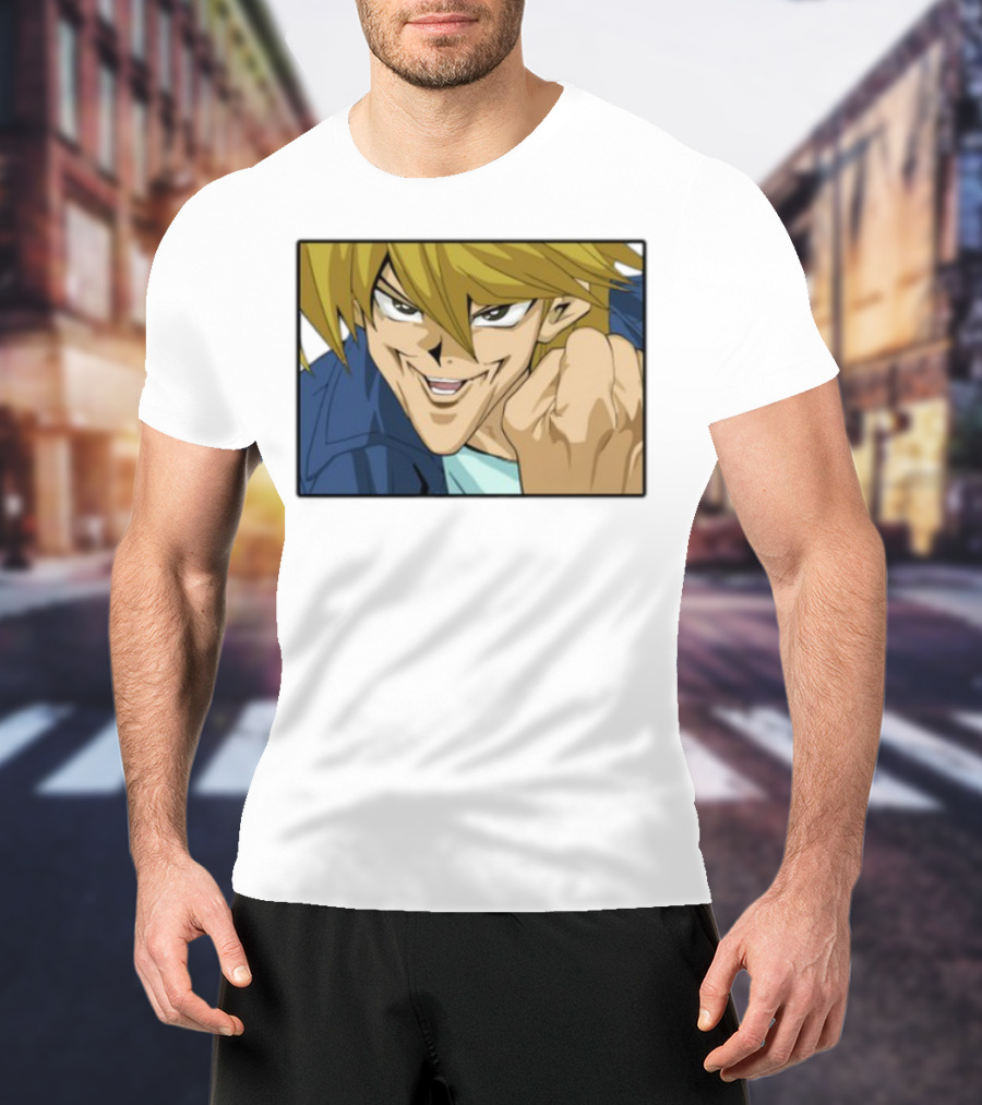 Joey Wheeler Anime Character Fist Pump Enthusiastic Expression T-Shirt