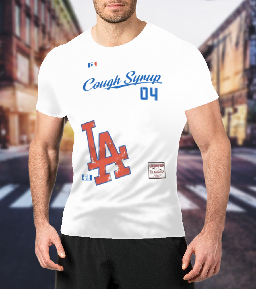 Cough Syrup 04 Los Angeles Dodgers LA Logo Baseball T-Shirt