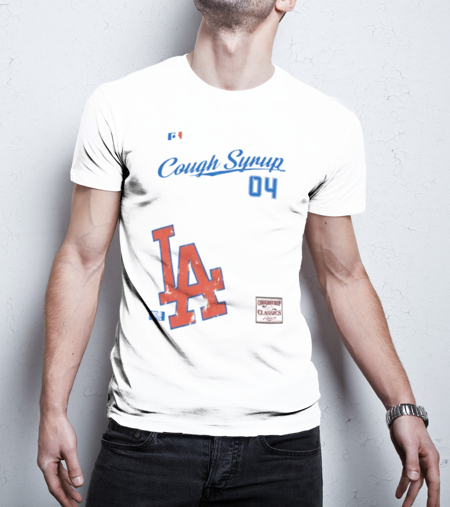 Cough Syrup 04 Los Angeles Dodgers LA Logo Baseball T-Shirt