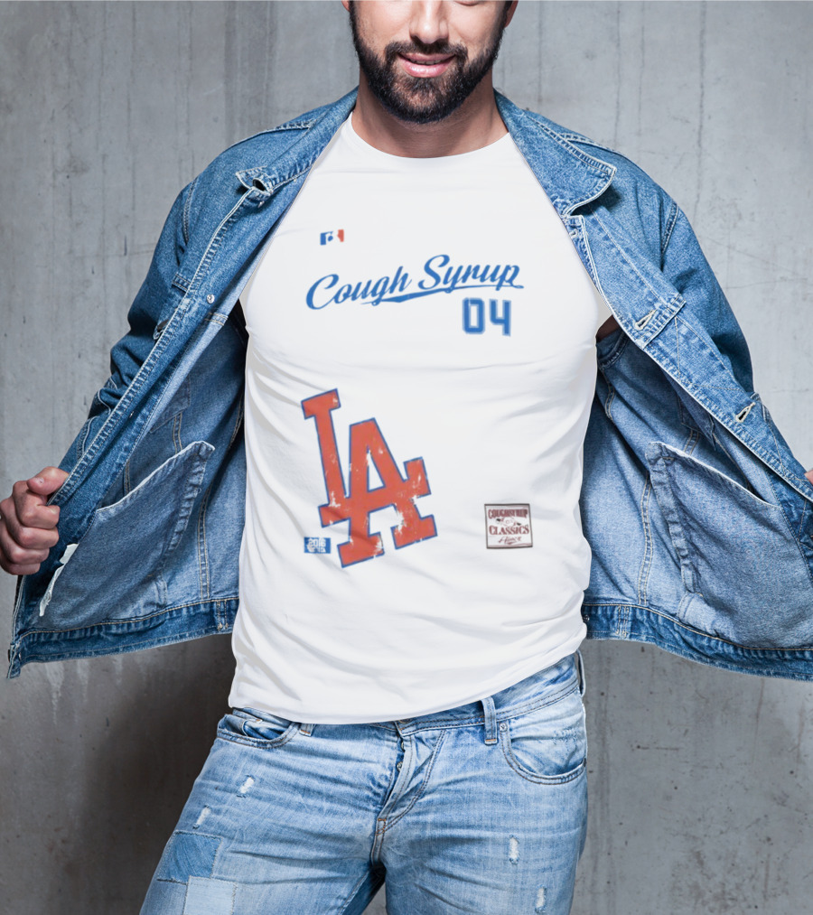 Cough Syrup 04 Los Angeles Dodgers LA Logo Baseball T-Shirt