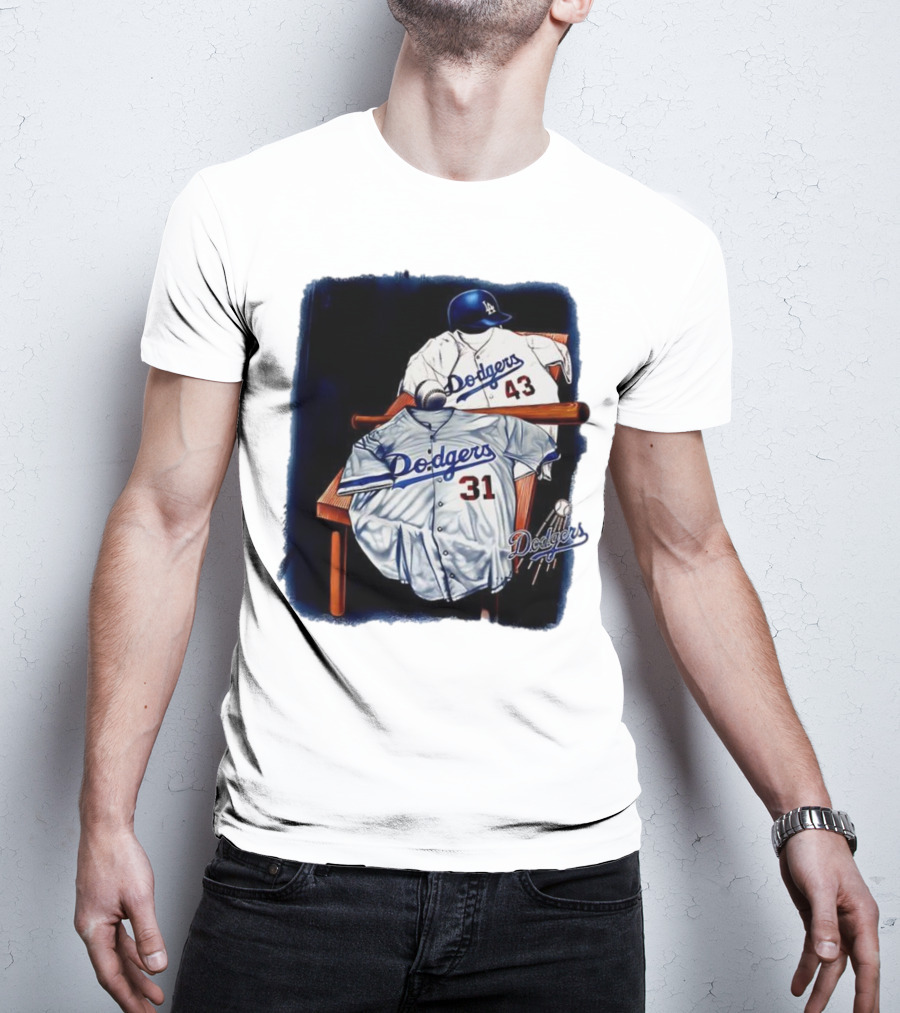 Los Angeles Dodgers 31 And 43 Baseball Jersey Vintage Collection T-Shirt