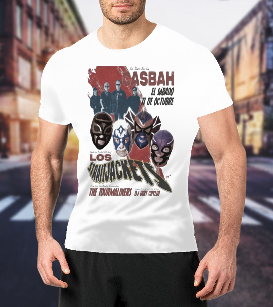 Los Straitjackets Y The Tourmaliners En Vivo El Sábado 11 De Octubre En Casbah San Diego T-Shirt