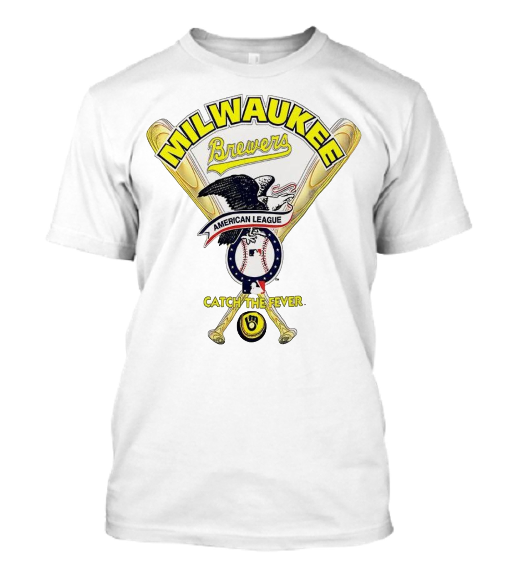 Milwaukee Brewers Catch The Fever American League Baseball Eagle Bat T-Shirt