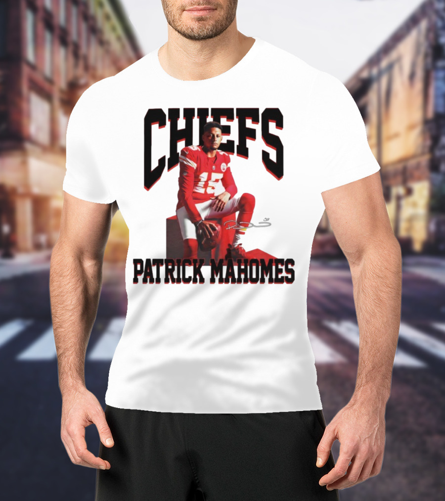 Patrick Mahomes Chiefs Signature Football Number 15 Kansas City T-Shirt
