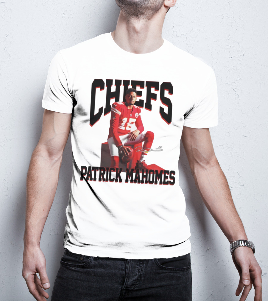 Patrick Mahomes Chiefs Signature Football Number 15 Kansas City T-Shirt