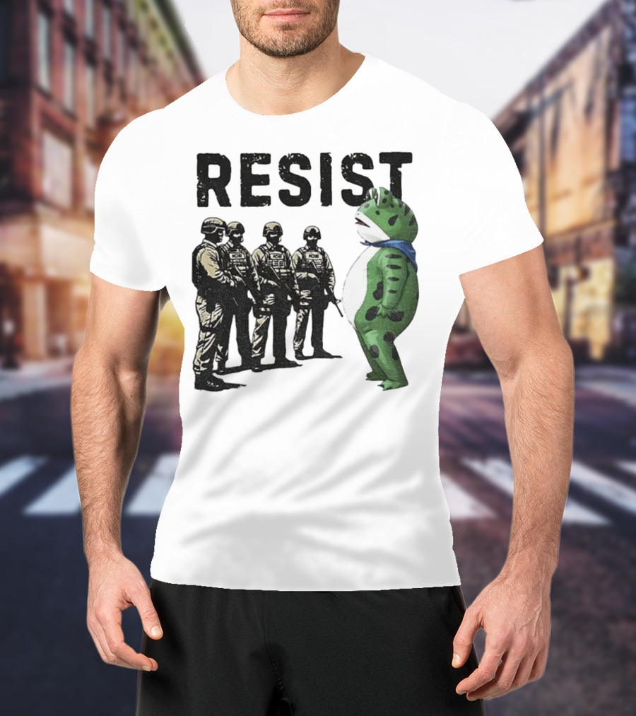 Portland Frog Resist Anti Fascism Anti Trump Protest Graphic T-Shirt