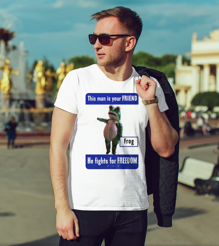 Portland Frog This Man Is Your Friend He Fights For Freedom Anti-ICE T-Shirt