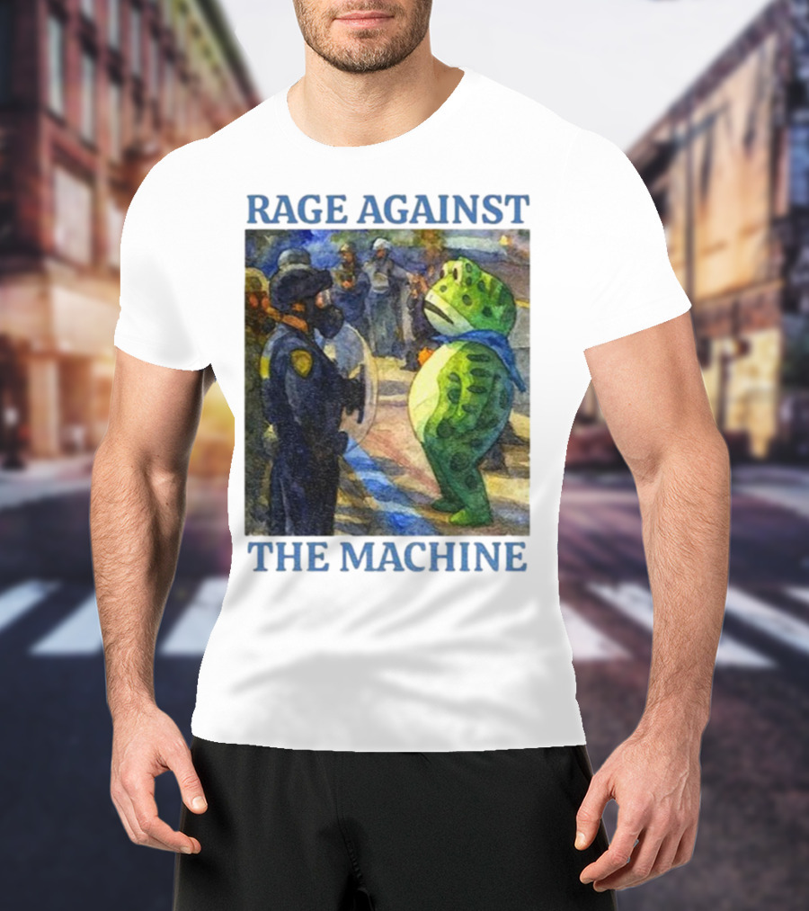 Rage Against The Machine Portland Frog Protest Scene T-Shirt