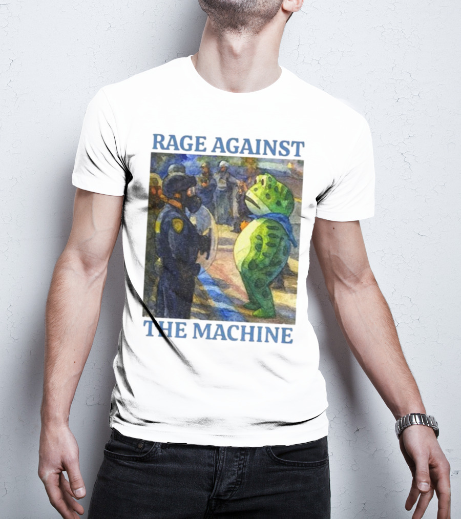 Rage Against The Machine Portland Frog Protest Scene T-Shirt