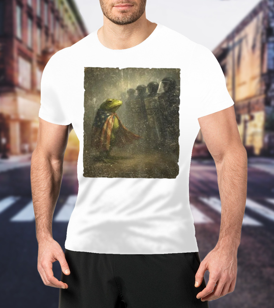Portland Frog American Flag Protest Against Riot Police Equality T-Shirt