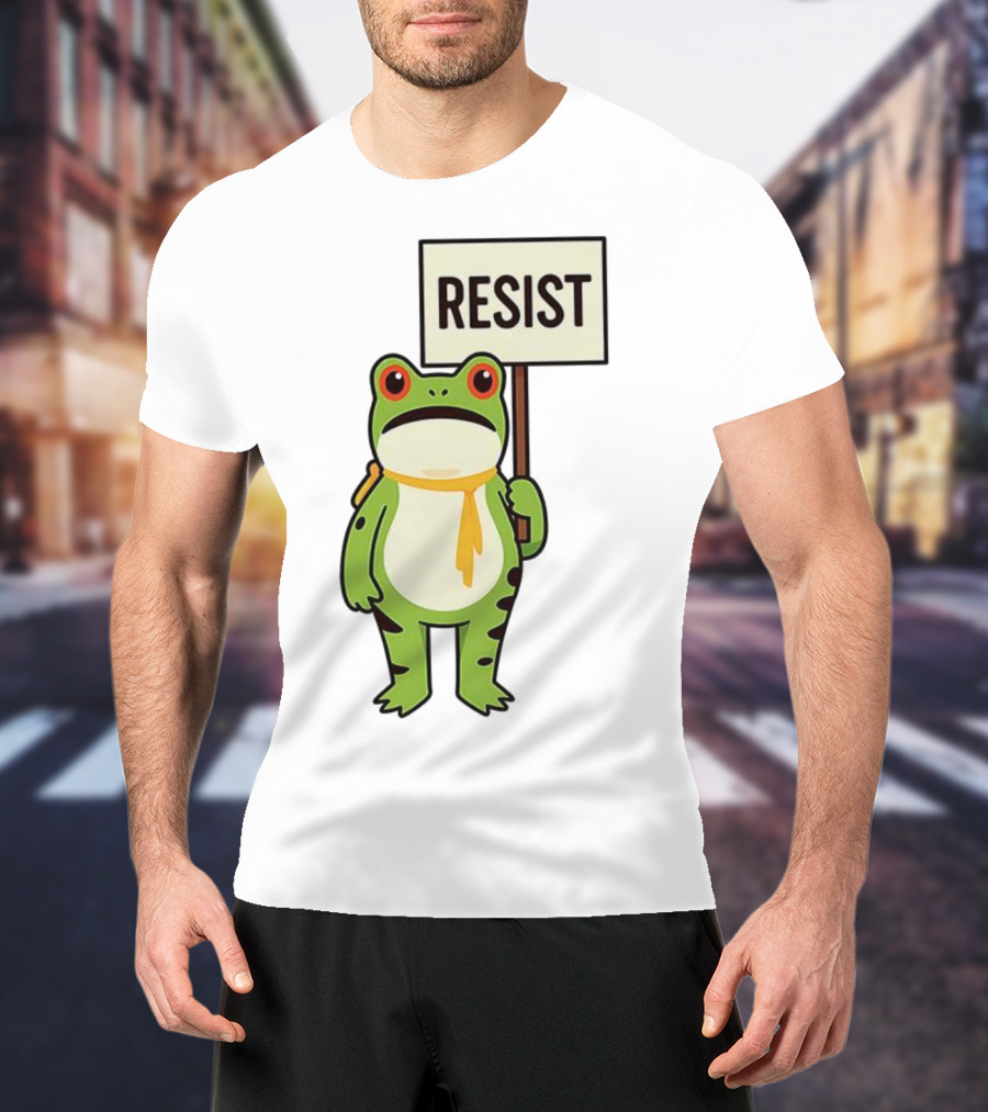 Resist Portland Frog Protest Anti ICE Sign T-Shirt