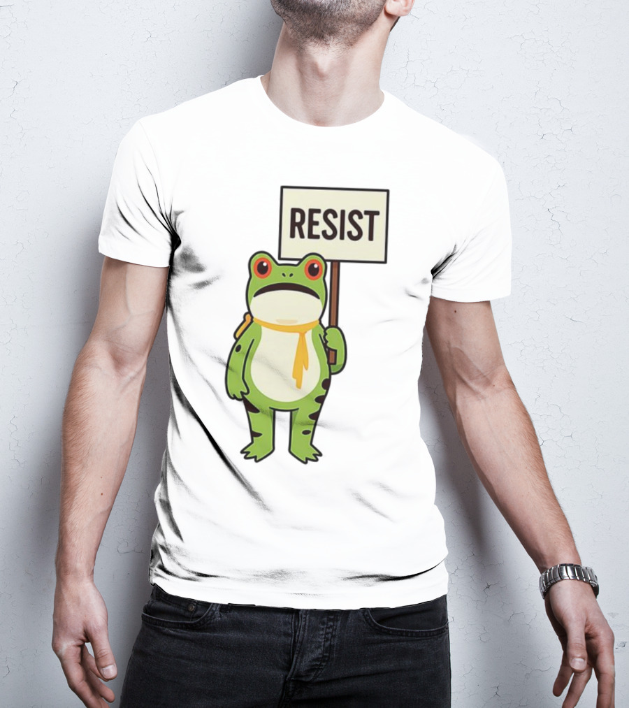 Resist Portland Frog Protest Anti ICE Sign T-Shirt