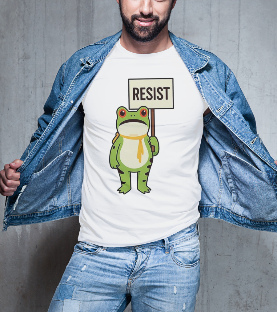 Resist Portland Frog Protest Anti ICE Sign T-Shirt