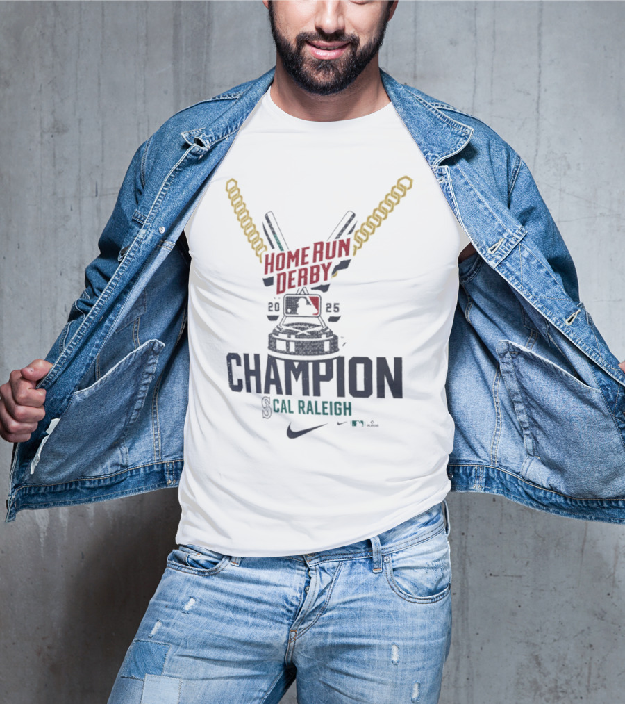 Seattle Mariners Cal Raleigh 2025 Home Run Derby Champion Nike MLB T-Shirt