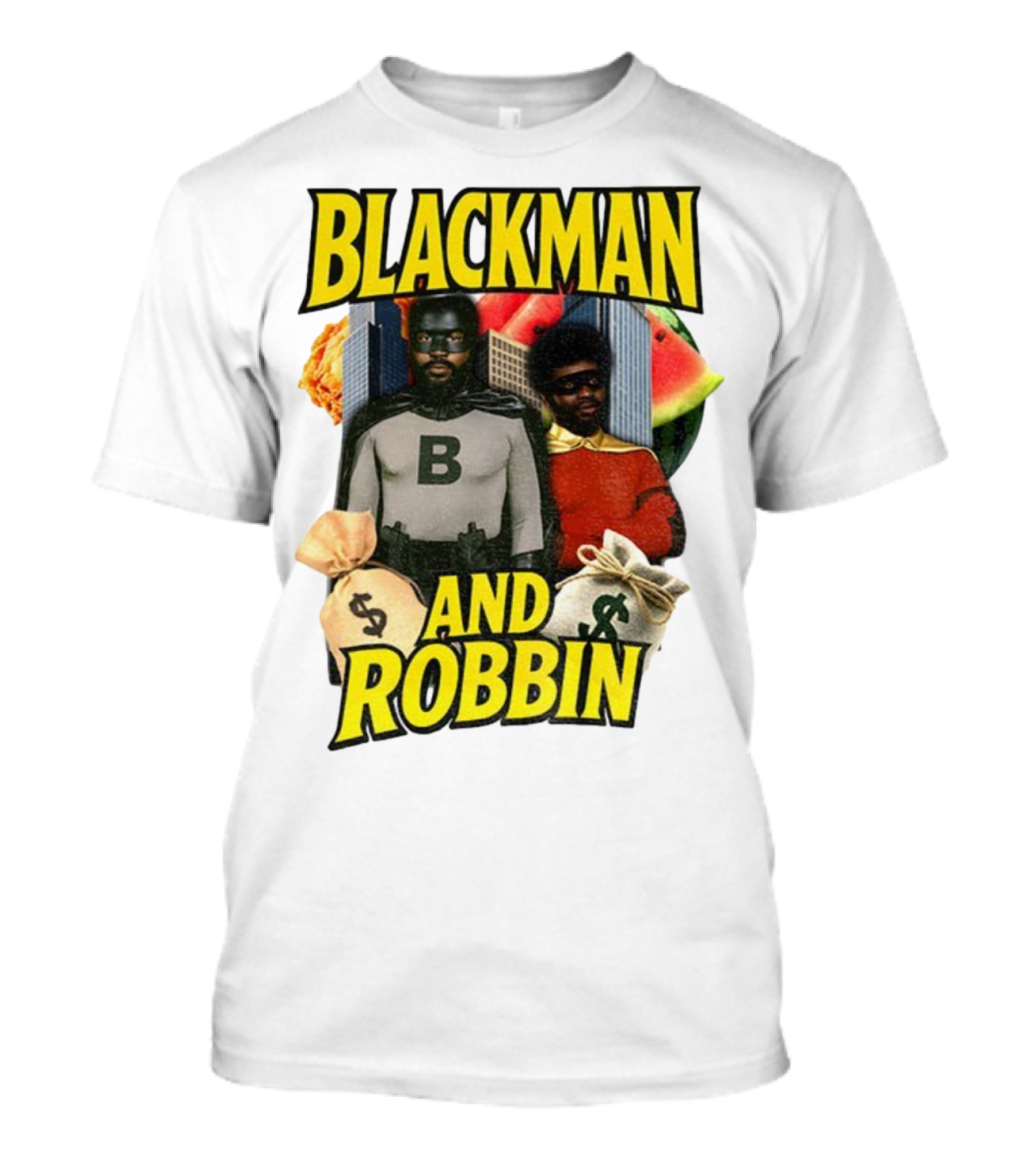 Blackman And Robbin Urban Twist Iconic Duo Bold Parody T-Shirt