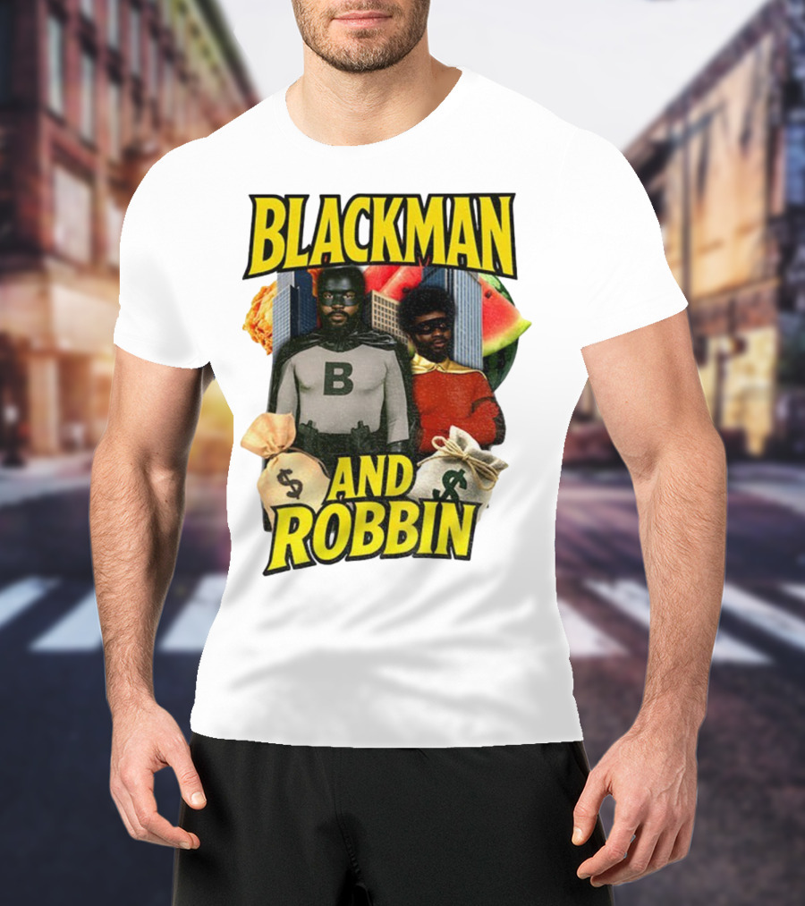 Blackman And Robbin Urban Twist Iconic Duo Bold Parody T-Shirt
