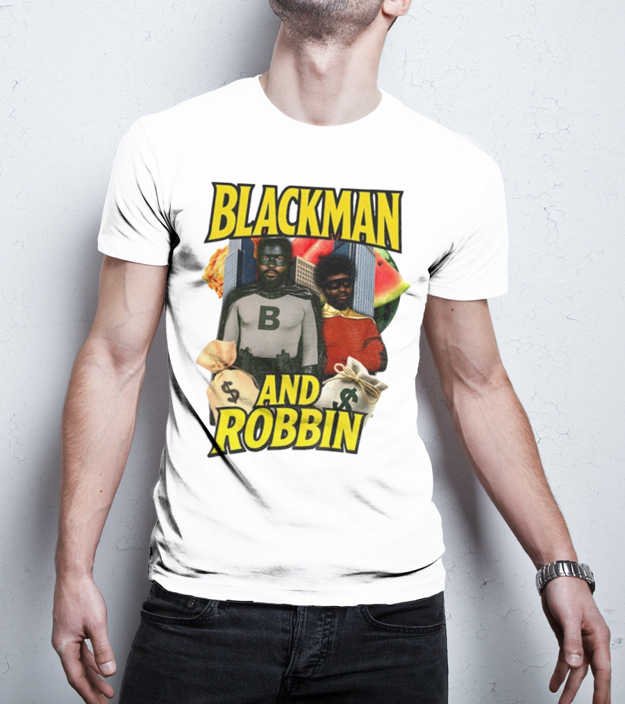 Blackman And Robbin Urban Twist Iconic Duo Bold Parody T-Shirt