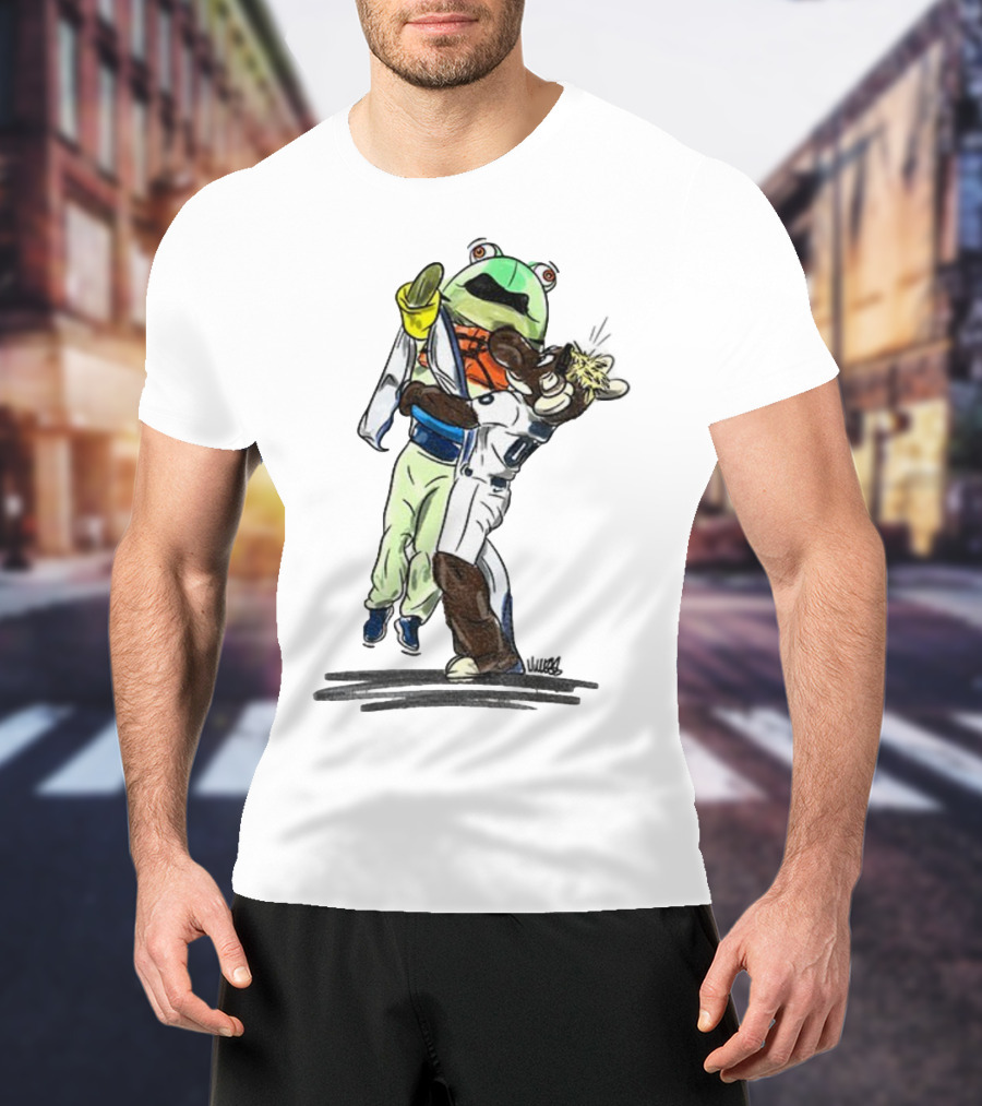 Mariner Moose Hugging Frog Mascot Seattle Mariners MLB Baseball 2025 T-Shirt