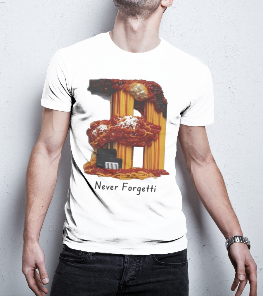 Never Forgetti Spaghetti 9/11 Memory Loss Awareness T-Shirt