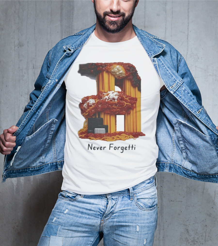 Never Forgetti Spaghetti 9/11 Memory Loss Awareness T-Shirt