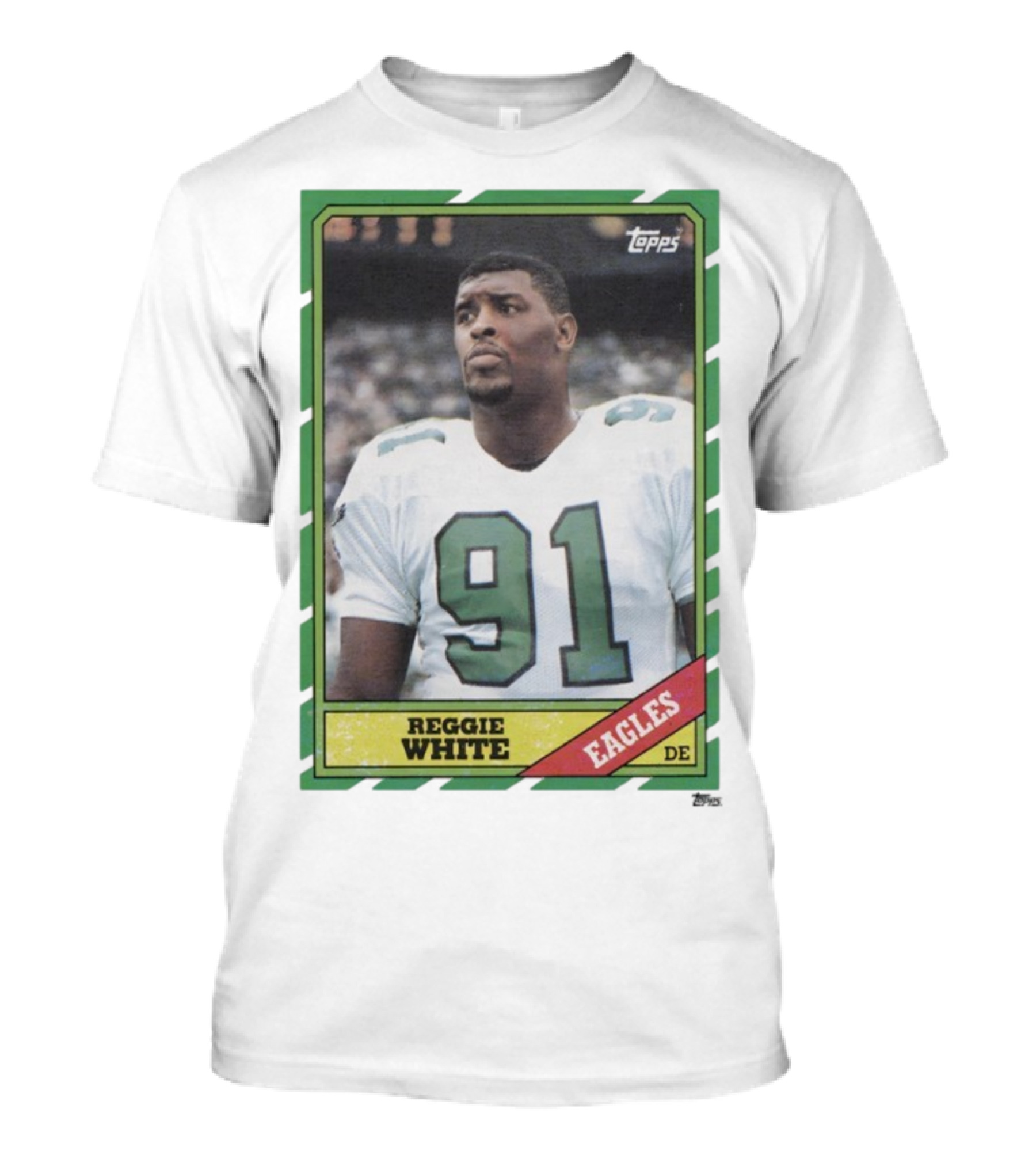 Topps Reggie White 91 Philadelphia Eagles DE Trading Card T-Shirt