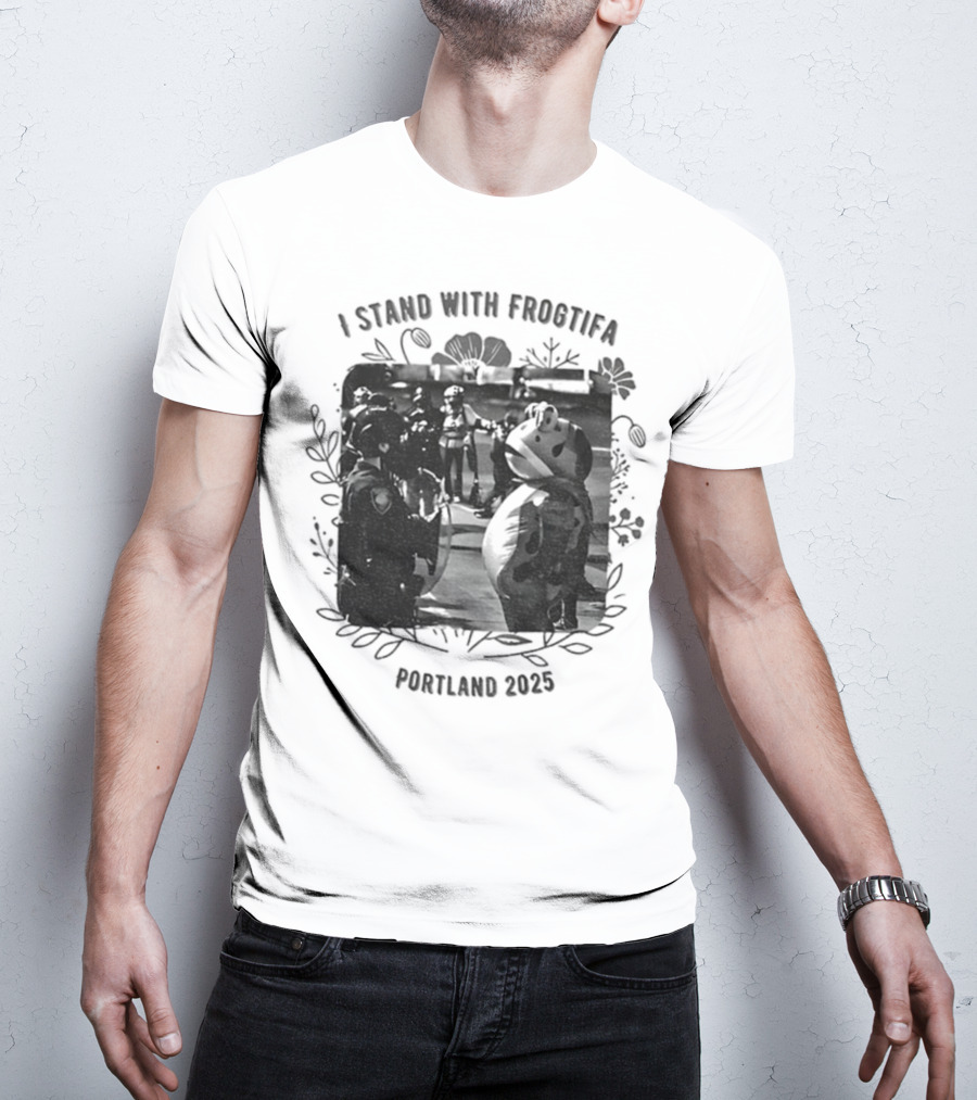 I Stand With Frogtifa Portland Frog Portland 2025 T-Shirt