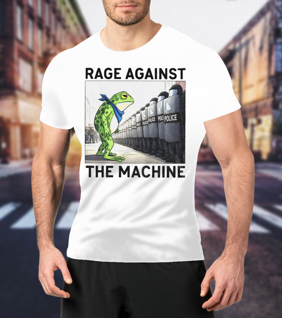 Rage Against The Machine Portland Frog Police Anti-Fascism Vintage T-Shirt