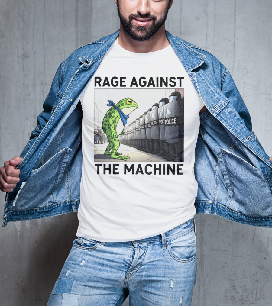 Rage Against The Machine Portland Frog Police Anti-Fascism Vintage T-Shirt