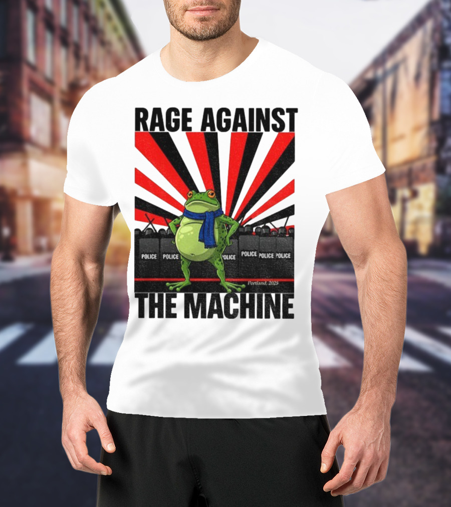 Rage Against The Machine Portland Frog Police 2025 Anti Trump Vintage T-Shirt