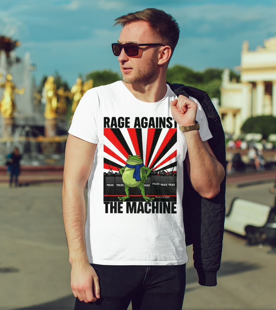 Rage Against The Machine Portland Frog Police 2025 Anti Trump Vintage T-Shirt