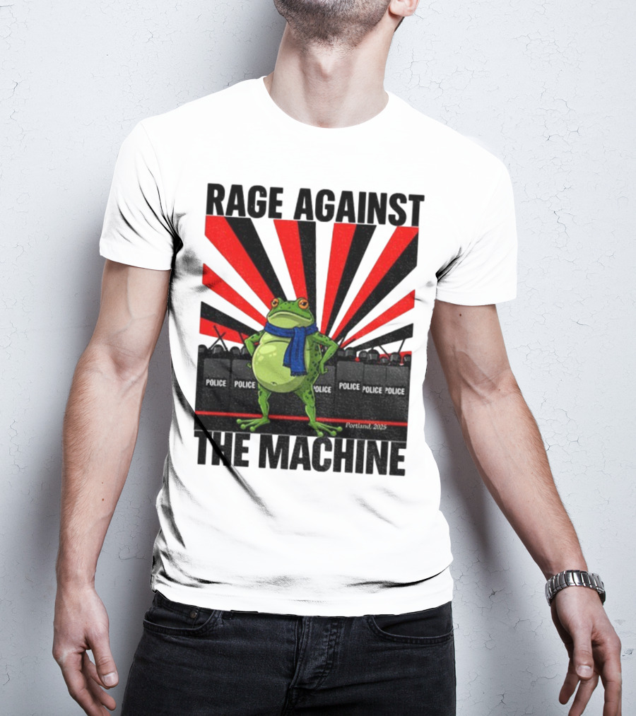Rage Against The Machine Portland Frog Police 2025 Anti Trump Vintage T-Shirt