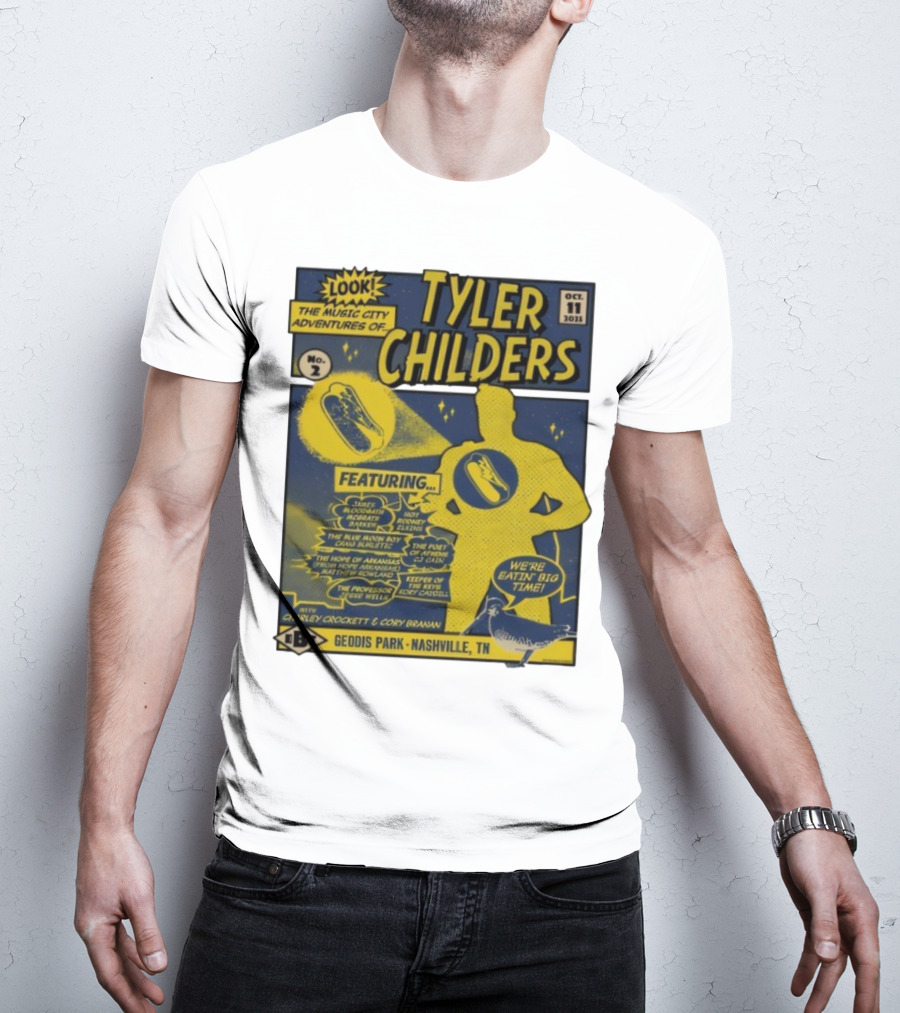 Tyler Childers The Music City Adventures Featuring Charley Crockett Cory Branan GEODIS Park Nashville TN Oct 11 2025 T-Shirt