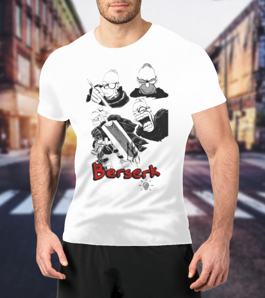 Berserk Guts Homer Simpson Crossover Meme T-Shirt