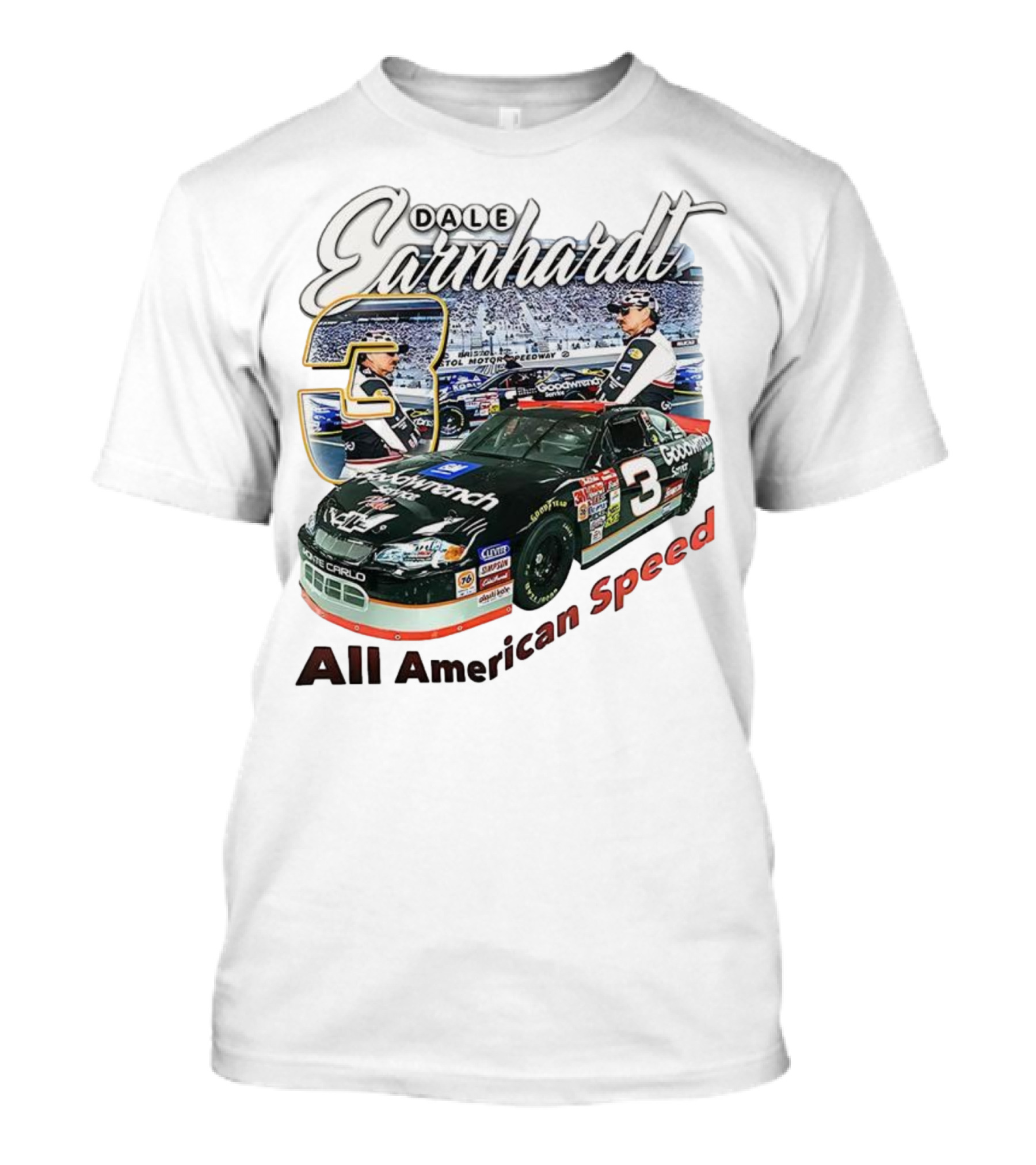 Dale Earnhardt Chevrolet Monte Carlo Number 3 Goodwrench NASCAR All American Speed T-Shirt