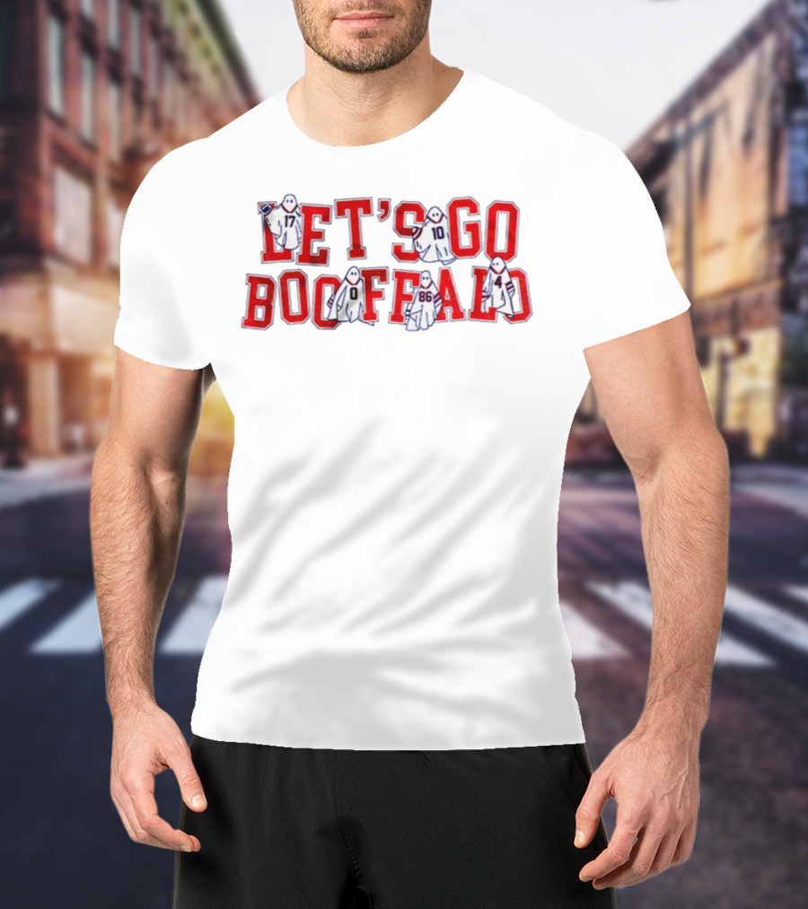 Buffalo Bills NFL 2025 Let's Go Booffalo Ghost Theme T-Shirt
