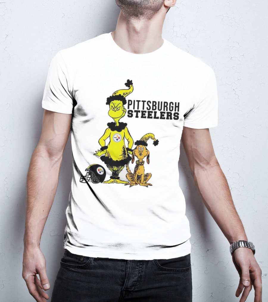 Grinch Max Pittsburgh Steelers Football Christmas Collaboration T-Shirt