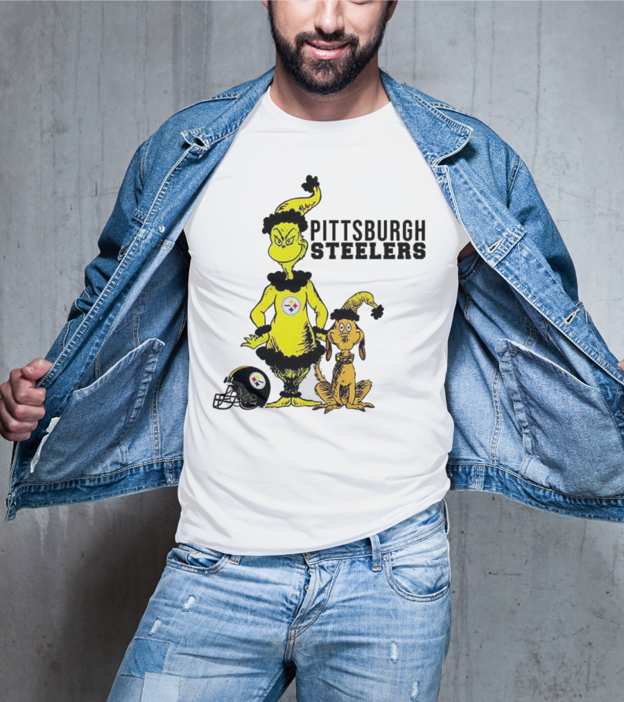Grinch Max Pittsburgh Steelers Football Christmas Collaboration T-Shirt