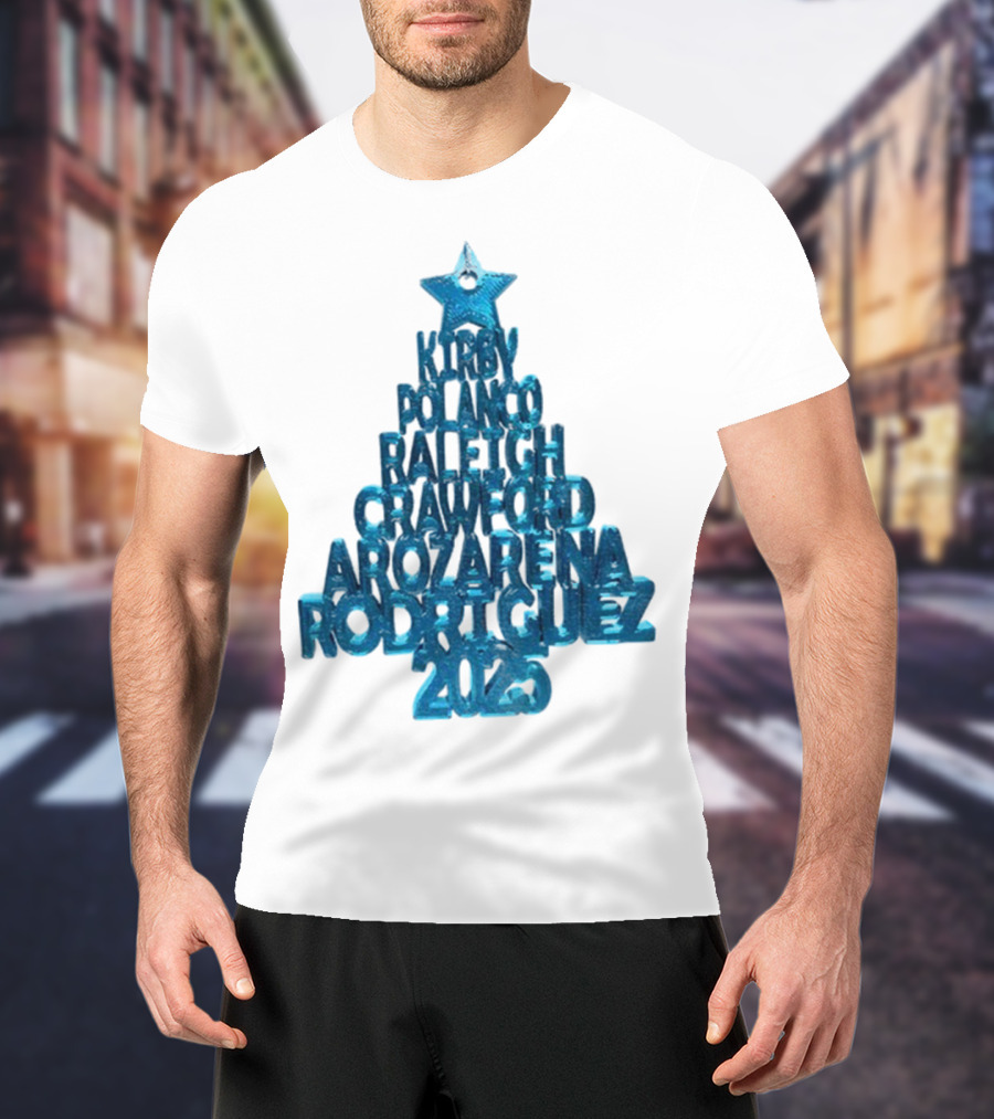 Kirby Polanco Raleigh Crawford Arozarena Rodriguez 2025 Christmas Tree T-Shirt