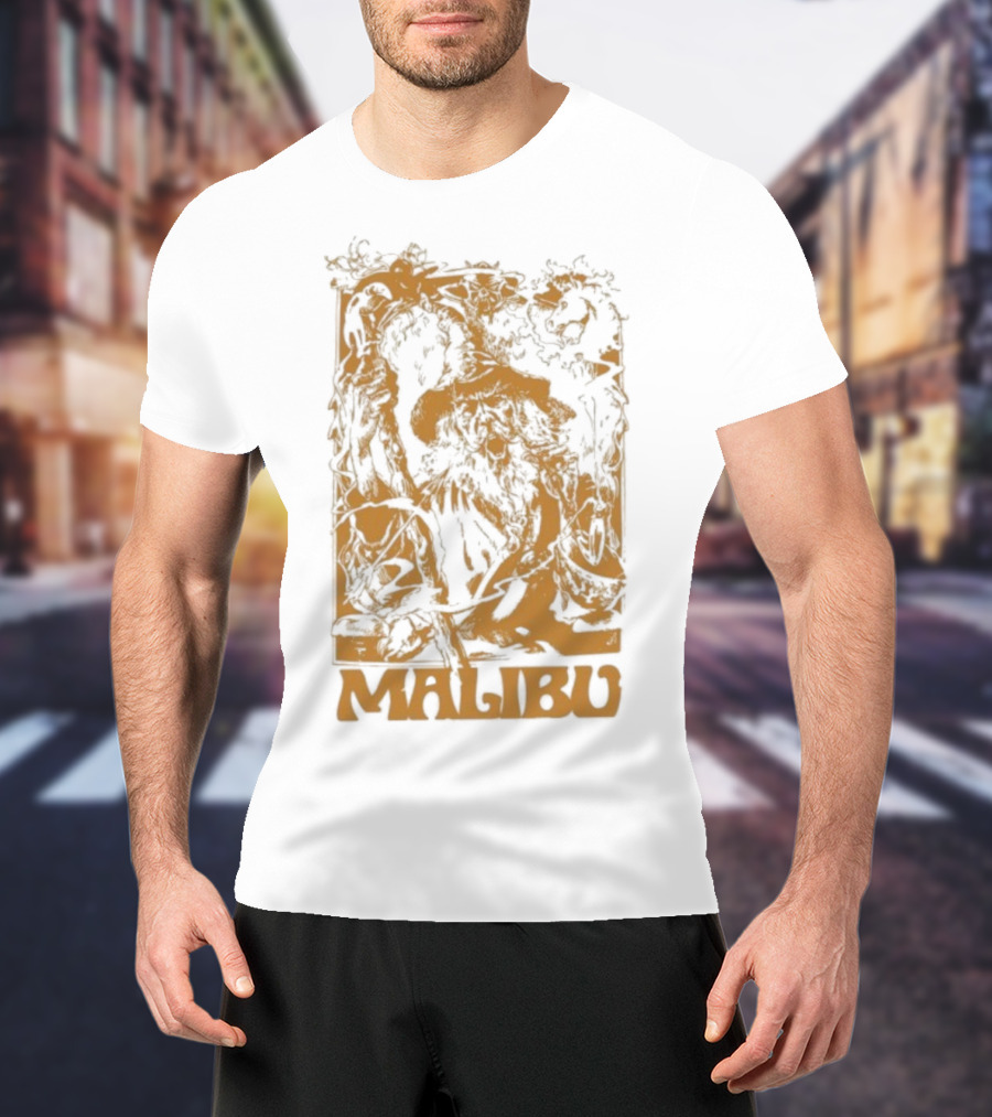 Malibu Wizard Mystical Floral Art Vintage Style T-Shirt