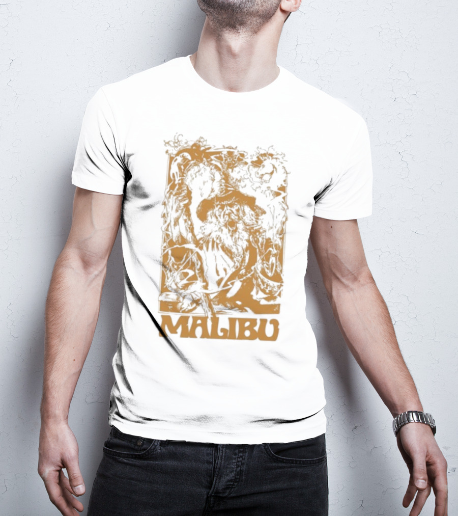Malibu Wizard Mystical Floral Art Vintage Style T-Shirt