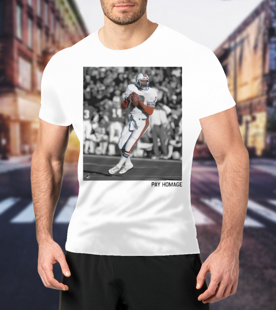 Miami Dolphins Dan Marino Ash Retro Football Legend T-Shirt